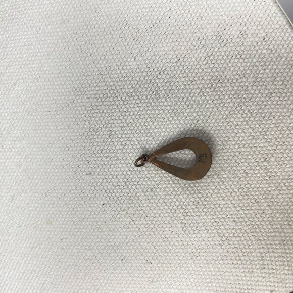 Wheeler‎ WMCO Native American Copper Turquoise Teardrop Pendant - Picture 5 of 15